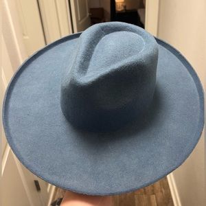 Blue Wool Wide Brim Olive & Pique Hat